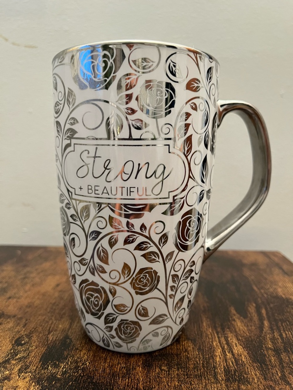 bebe “Strong + Beautiful ”Oversize Coffee Cup Ceramic Mug Luxury Quality Made